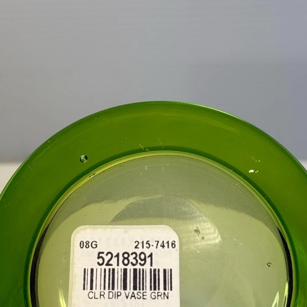 Pottery Barn Clear Glass Green Mini Vase